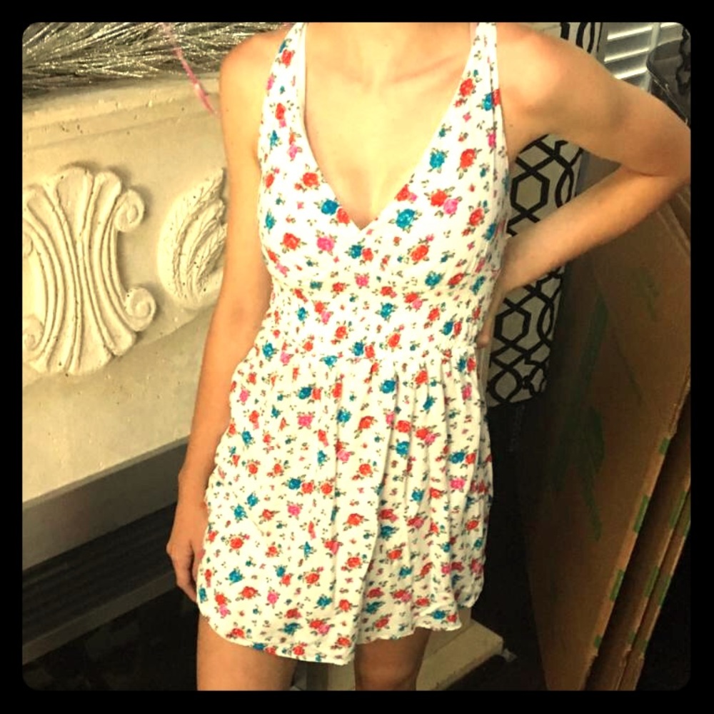 Red white and Blue Floral Dress